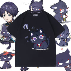 Unisex Game Cat Cotton Short-sleeved T-shirt