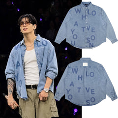 Versatile BANGTAN Printed Denim Jacket