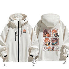 Unisex Dazai Anime Print Zipper Jacket