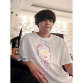 V Same Graffiti Cotton Short-sleeved T-shirt