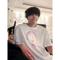 V Same Graffiti Cotton Short-sleeved T-shirt