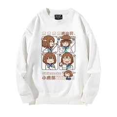 Casual Anime Pattern Crew Neck Sweatshirt