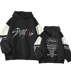 Cute Girls KPOP Color Block Long Sleeved Hoodie