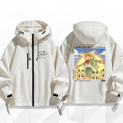 Unisex Anime Pattern Print Zipper Thin Jacket