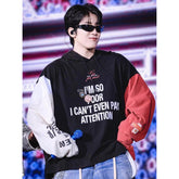 Wonwoo Same Style Color Block Hoodie Top