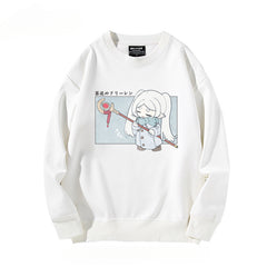 Women's Anime Print Crew Neck Sweatshirt