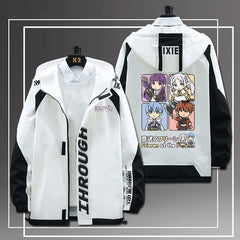 Casual Anime Print Hooded Zipper Jacket