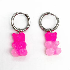 Sweet Pink Gummy Bear Earrings Ear Clip
