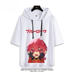 Unisex Anime Cos Short Sleeve Hooded T-Shirt