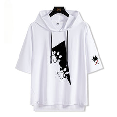 Vtuber Anime Hooded Short-sleeved Shirt