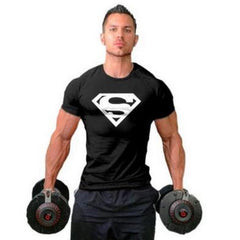 Men's Fitness Superman Sports Short Sleeve T-shirt
