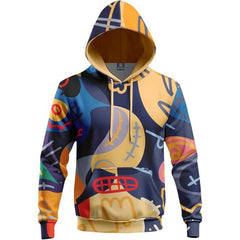 Splicing Pattern Digital Print Hoodie