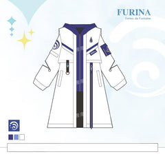 Game Furina Cos Trench Coat Pants Set