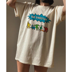 Casual 1D Print Pullover T-shirt
