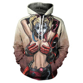 Men's Funny Deadpool Digital Printed Long Sleeve Hoodie