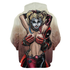 Men's Funny Deadpool Digital Printed Long Sleeve Hoodie