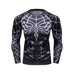 Men's Spider Fitting Round Neck Long Sleeved Training Shirt