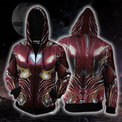 Unisex Avengers Tony Stark 3D Printed Cos Zipper Hoodie