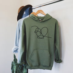 Casual Love Yourself Heart Print Hoodie