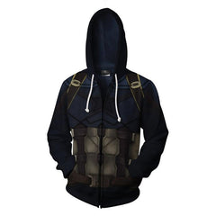 Trendy Avengers Captain 3D Zip Up Cos Hoodie