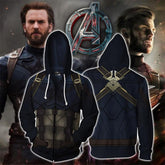 Trendy Avengers Captain 3D Zip Up Cos Hoodie