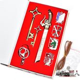 Trendy Anime Necklace Keychain Badge Model Set