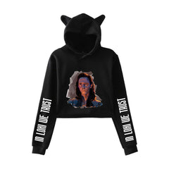Lovely Women's LOKI Cat Ears Cropped Hoodie