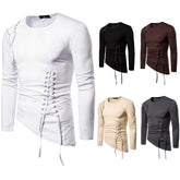 Trendy Slim Irregular Braided Long-sleeved T-shirt