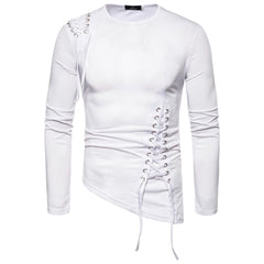 Trendy Slim Irregular Braided Long-sleeved T-shirt