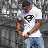 Men's Fitness Superman Sports Short Sleeve T-shirt