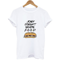 Unisex Casual Friends Crew Neck White T-shirt