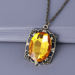 Retro Vampire Crystal Pendant Necklace