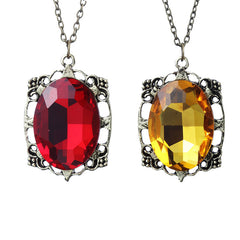 Retro Vampire Crystal Pendant Necklace