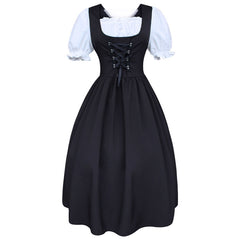 Medieval Women's Drawstring High-waisted Slim-fitting Dress