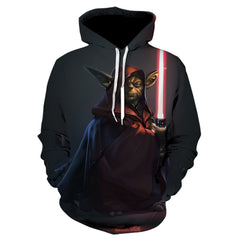 Trendy Yoda 3D Printed Men's Casual Hoodie