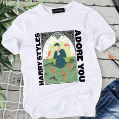 Women's Letter Short-sleeved White T-shirt