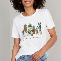 Lovely Women's Cactus Green Plants Short Sleeve T-shirt
