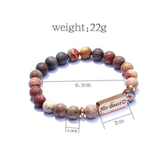 Chic His Beauty Her Beast Stone Couple Bracelet