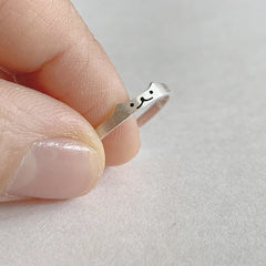 Cute Cat Silver Ring