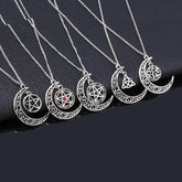 Retro Moon Pentagram Necklace