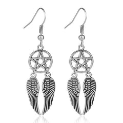 Creative Pentagram Wings Earrings