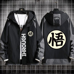 Men's Goku Letter Zipper Thin Jacket