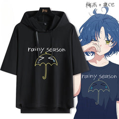 Ryo Rainy Season Short-sleeved Hooded T-shirt