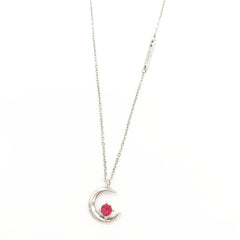 KPOP STONE CHARM Moon Pendant Necklace