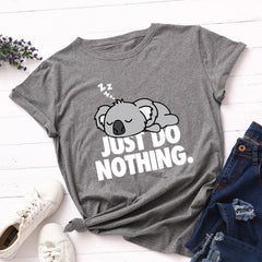 Just Do Nothing Koala Women's Round Neck T-shirt