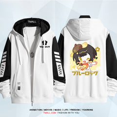 Unisex Anime Pattern Zip Up Casual Hoodie