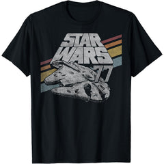 Millennium Falcon 77 Retro Diagonal Stripe T-Shirt