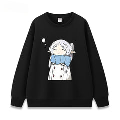 Casual Anime Printed Crew Neck Sweatshirt