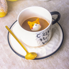 Ceramic Cat Mug with 3D Kitten Design
