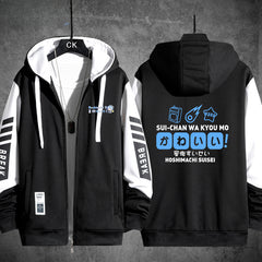 Unisex Vtuber Graphic Printed Zipper Hoodie